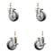 Service Caster 4 Inch 316SS Thermoplastic Rubber Swivel 1/2 Inch Threaded Stem Caster Brake, 2PK SS316TS20S414-TPRB-121315-2-TLB-2 - alternate 1